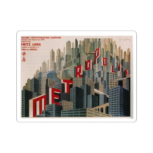 METROPOLIS (3) 1927 Movie Poster - STICKER Vinyl Kiss-Cut Decal 2 Inch White - The Sticker Space