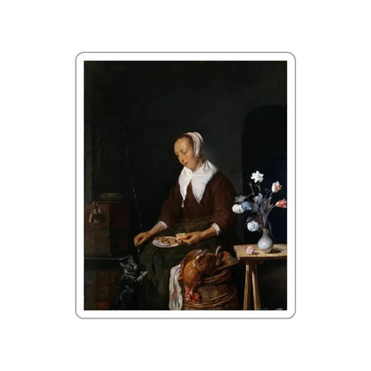 METSU, Gabriel - Woman Eating (Artwork) STICKER Vinyl Die-Cut Decal White Die-Cut 4 Inch - The Sticker Space
