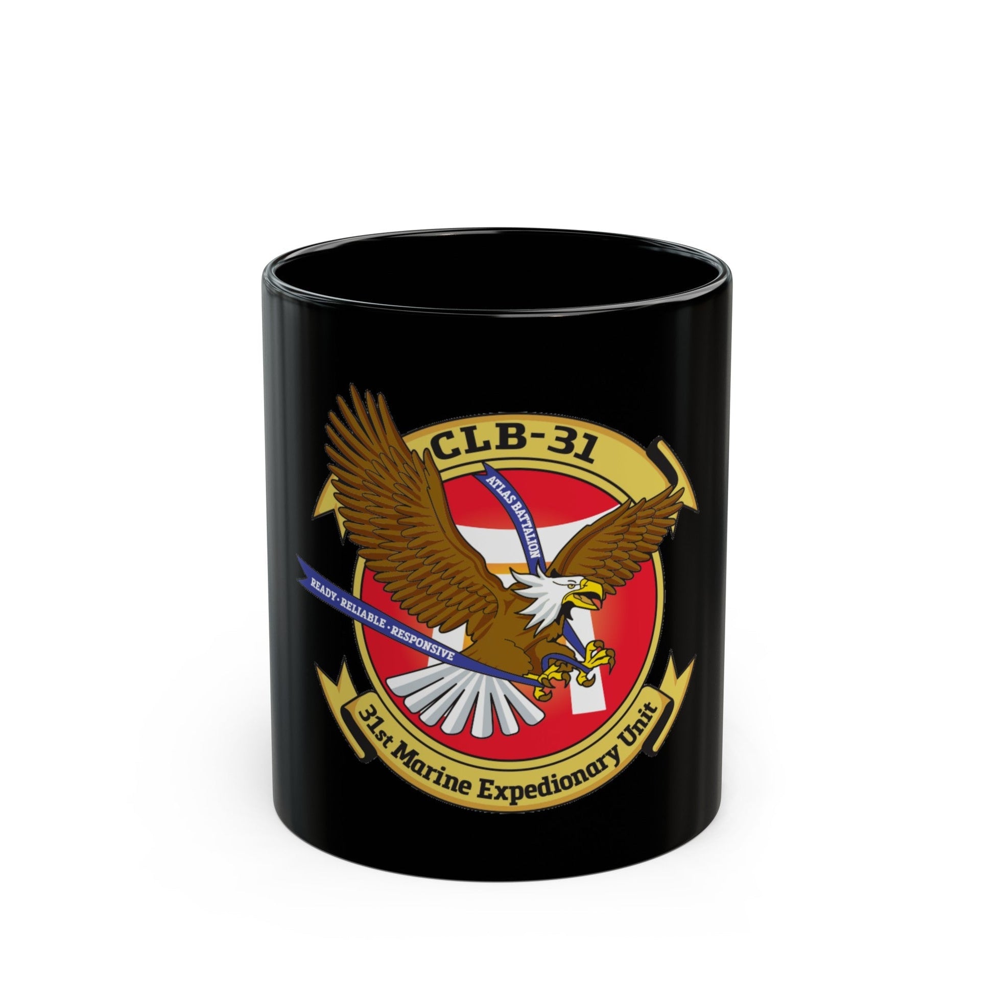 MEU CLB 31 (USMC) Black Coffee Mug-11oz-The Sticker Space