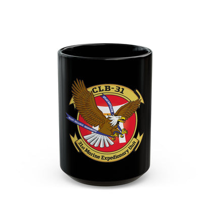 MEU CLB 31 (USMC) Black Coffee Mug-15oz-The Sticker Space