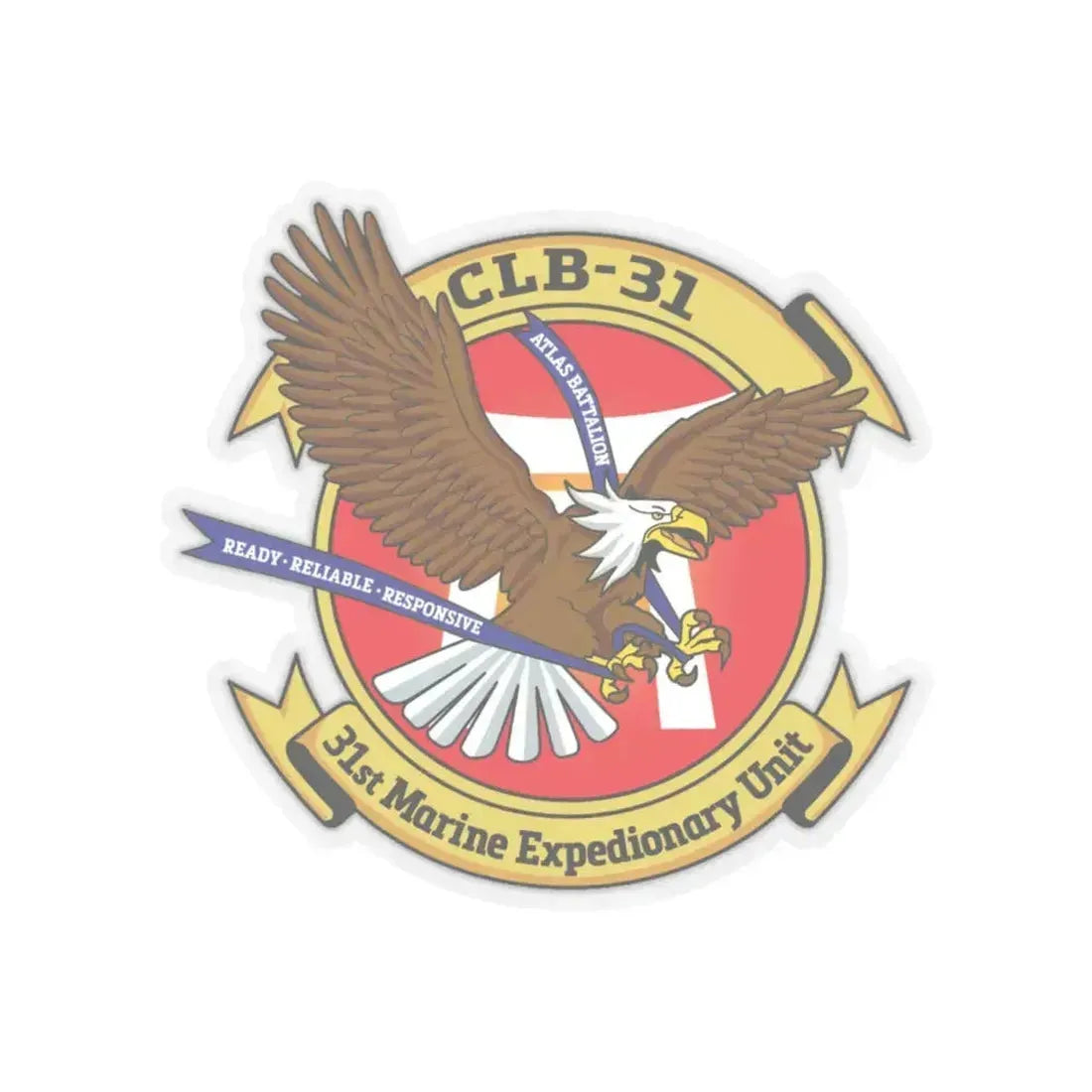 MEU CLB 31 (USMC) STICKER Vinyl Kiss-Cut Decal 4 Inch Transparent - The Sticker Space