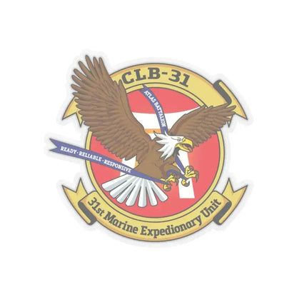 MEU CLB 31 (USMC) STICKER Vinyl Kiss-Cut Decal 4 Inch Transparent - The Sticker Space