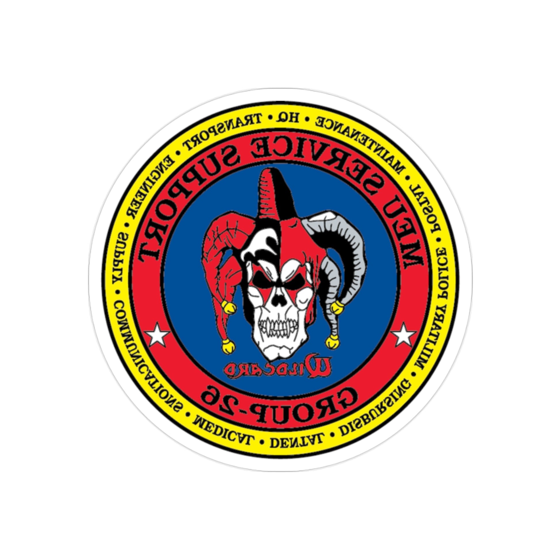 MEU Service Support Group 26 MSSG 26 (USMC) REVERSE PRINT Transparent STICKER-2" × 2"-The Sticker Space