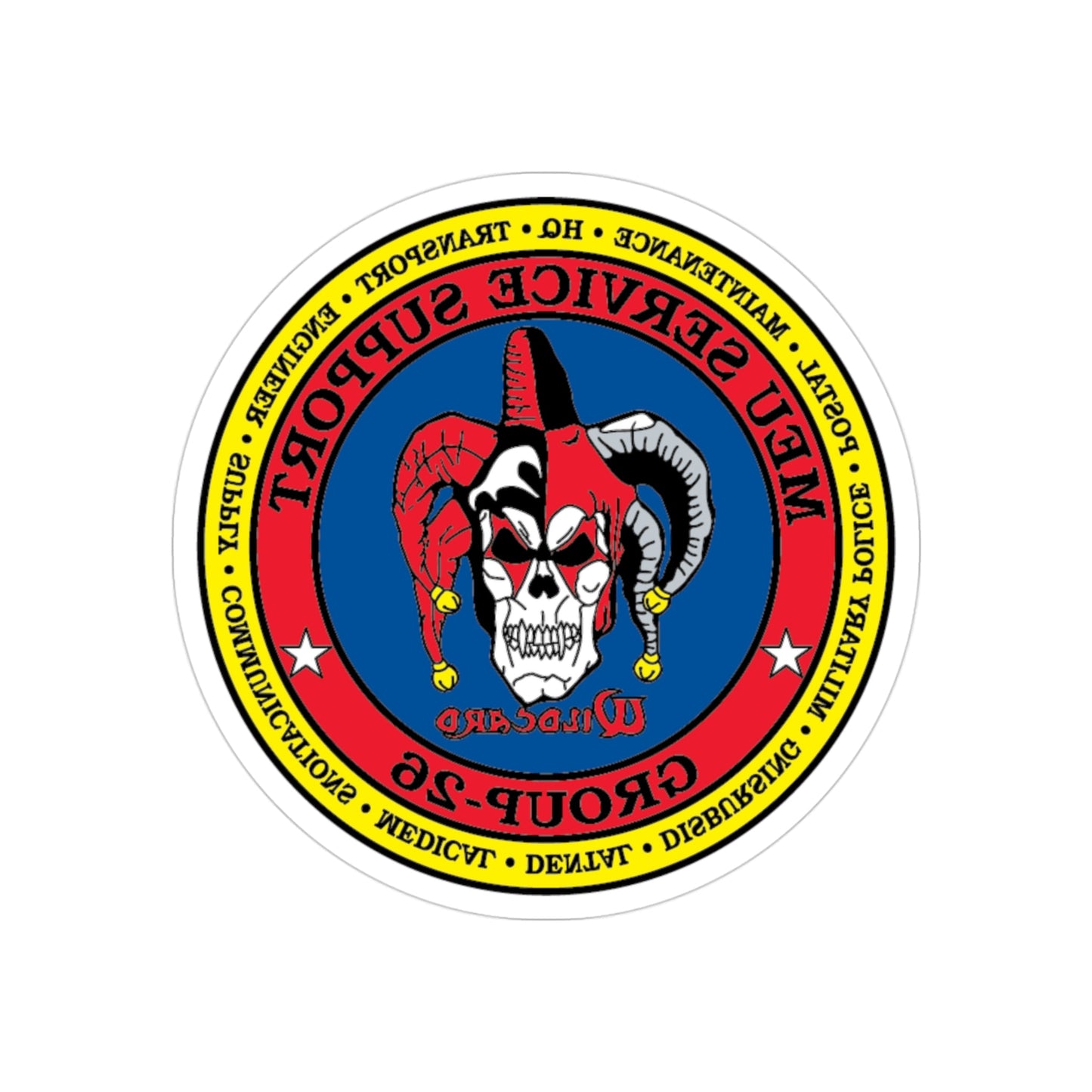 MEU Service Support Group 26 MSSG 26 (USMC) REVERSE PRINT Transparent STICKER-3" × 3"-The Sticker Space