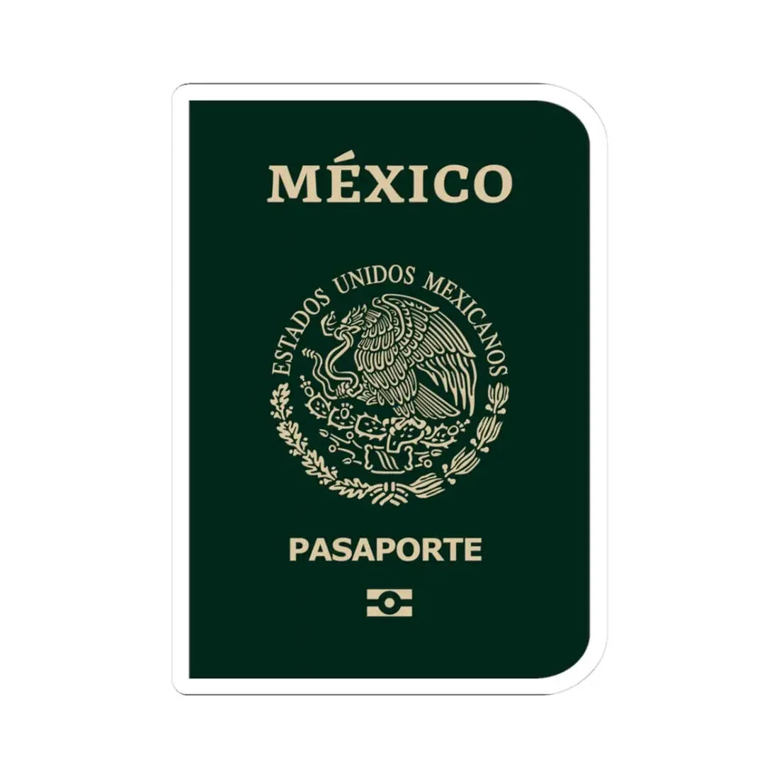 Mexican Passport - STICKER Vinyl Kiss-Cut Decal 3 Inch White - The Sticker Space