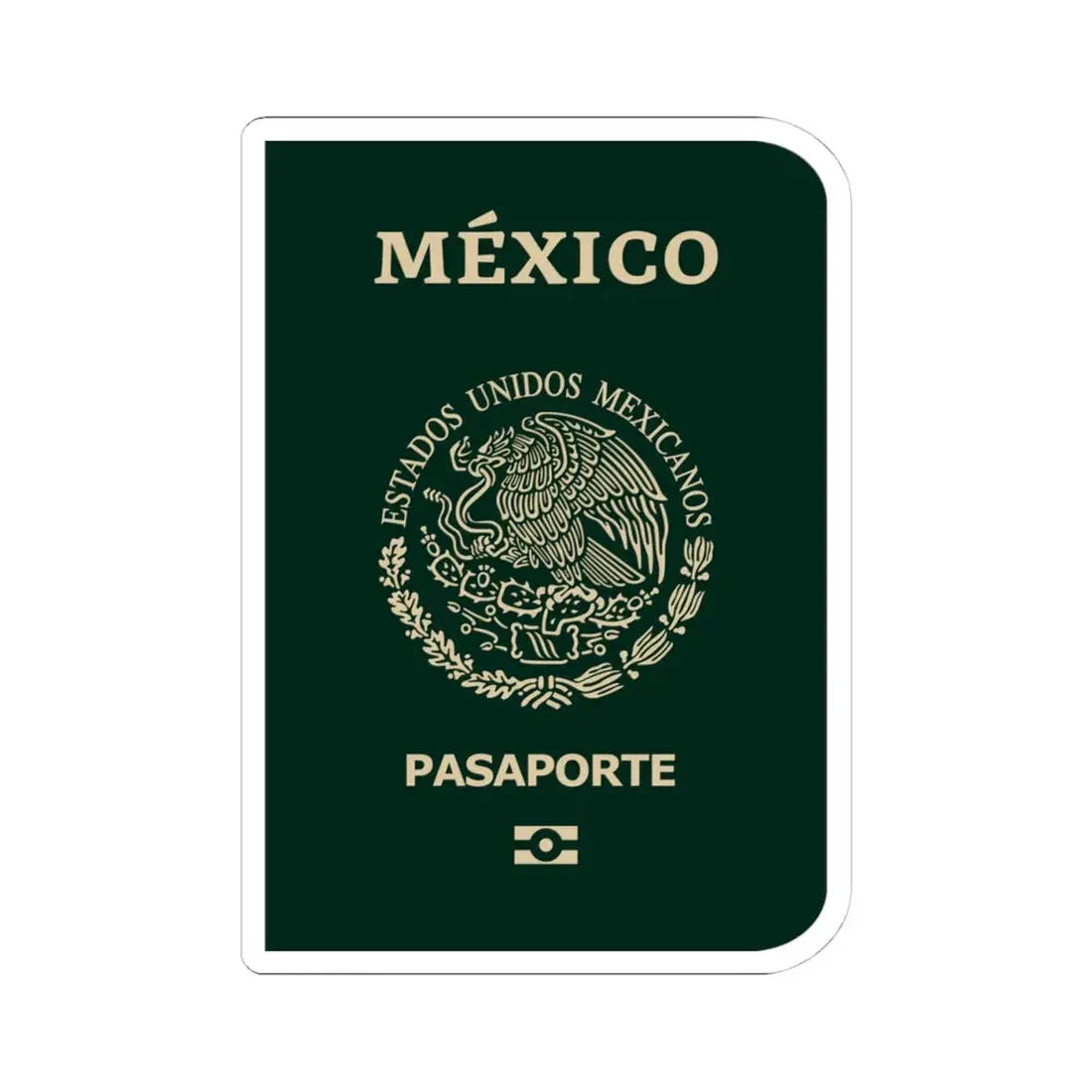 Mexican Passport - STICKER Vinyl Kiss-Cut Decal 4 Inch White - The Sticker Space