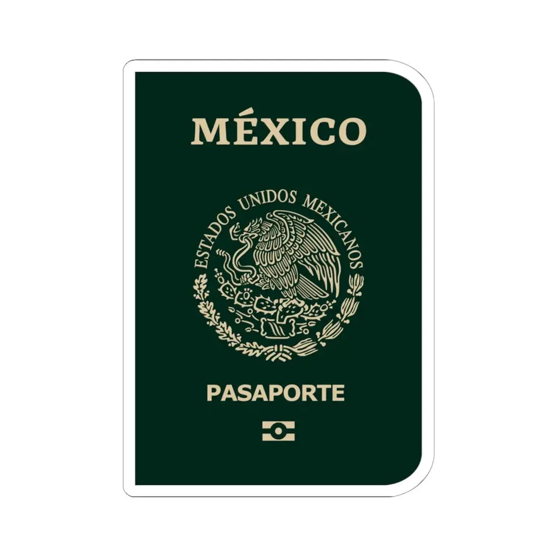 Mexican Passport - STICKER Vinyl Kiss-Cut Decal 6 Inch White - The Sticker Space