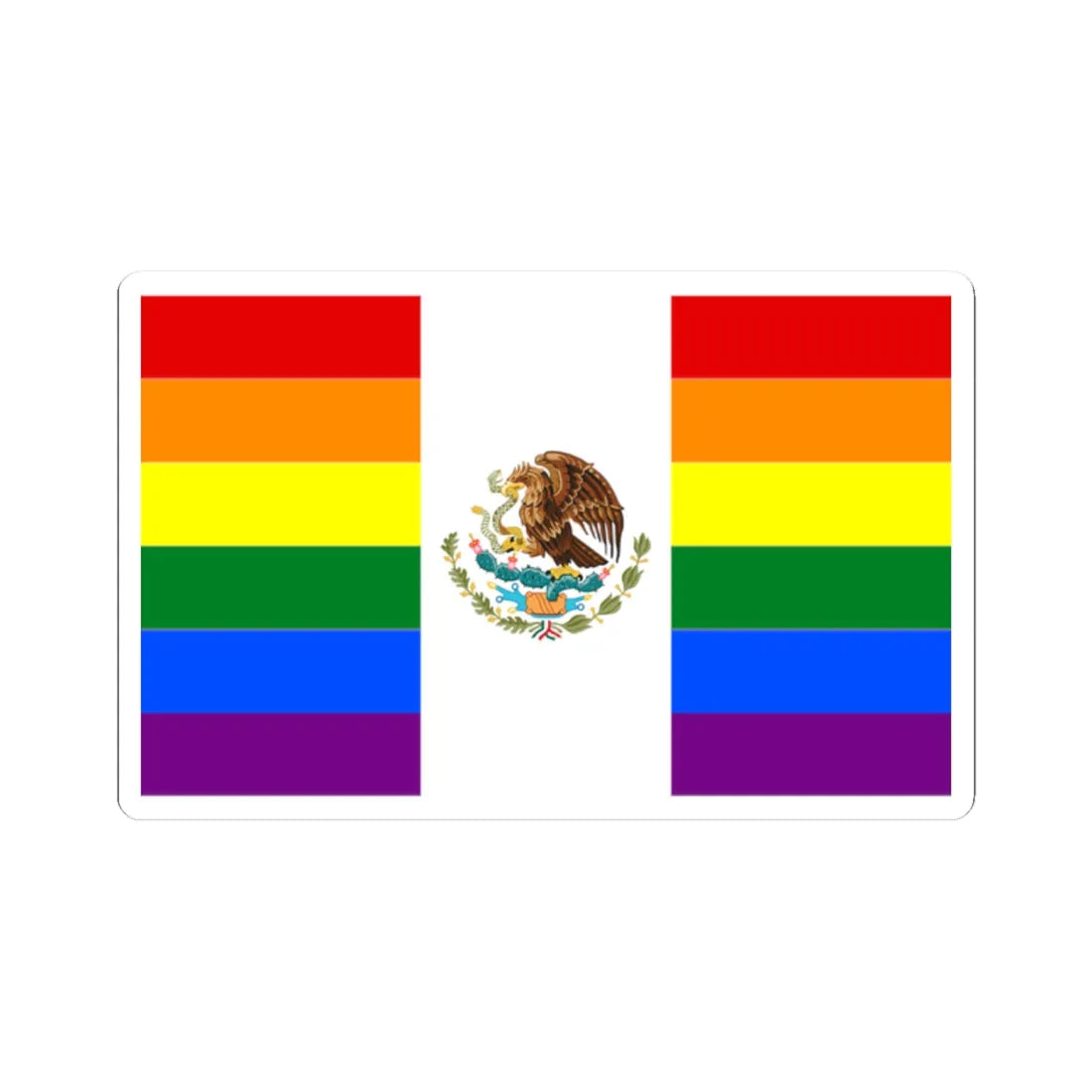 Mexico Gay flag (Mexico) STICKER Vinyl Kiss-Cut Decal 2 Inch White - The Sticker Space