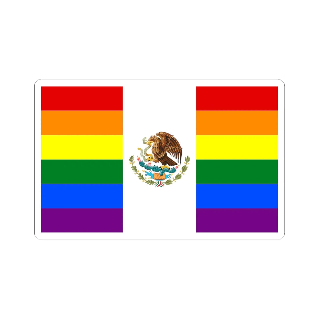 Mexico Gay flag (Mexico) STICKER Vinyl Kiss-Cut Decal 3 Inch White - The Sticker Space