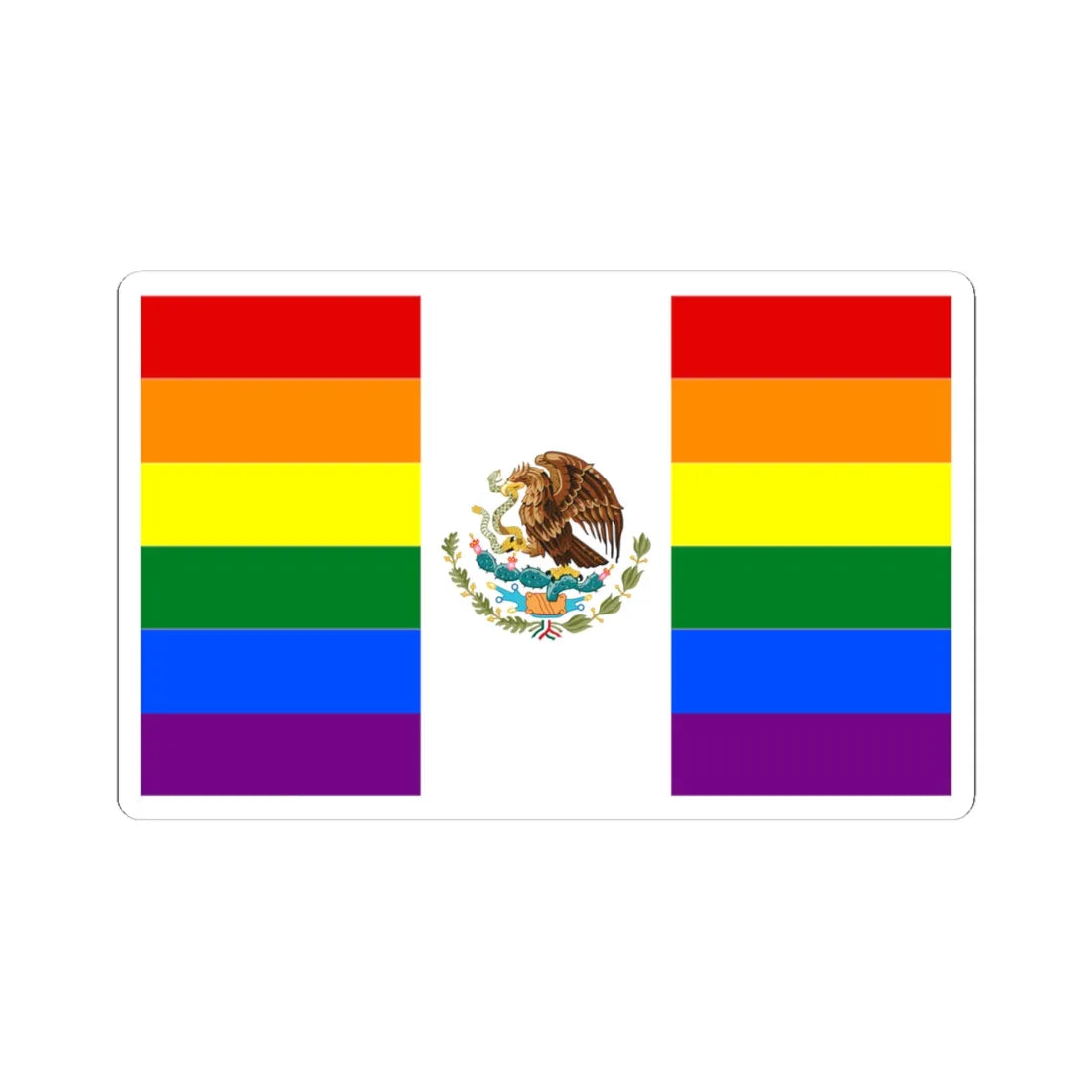 Mexico Gay flag (Mexico) STICKER Vinyl Kiss-Cut Decal 4 Inch White - The Sticker Space