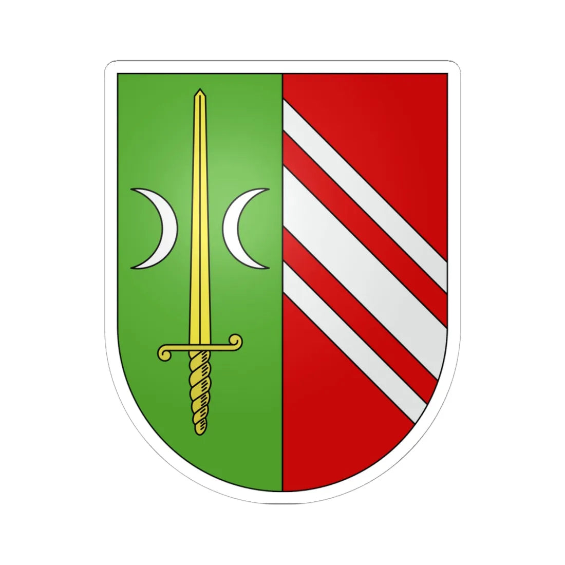 Meyrin-coat of arms (Switzerland) (Coat of Arms) STICKER Vinyl Kiss-Cut Decal 6 Inch White - The Sticker Space