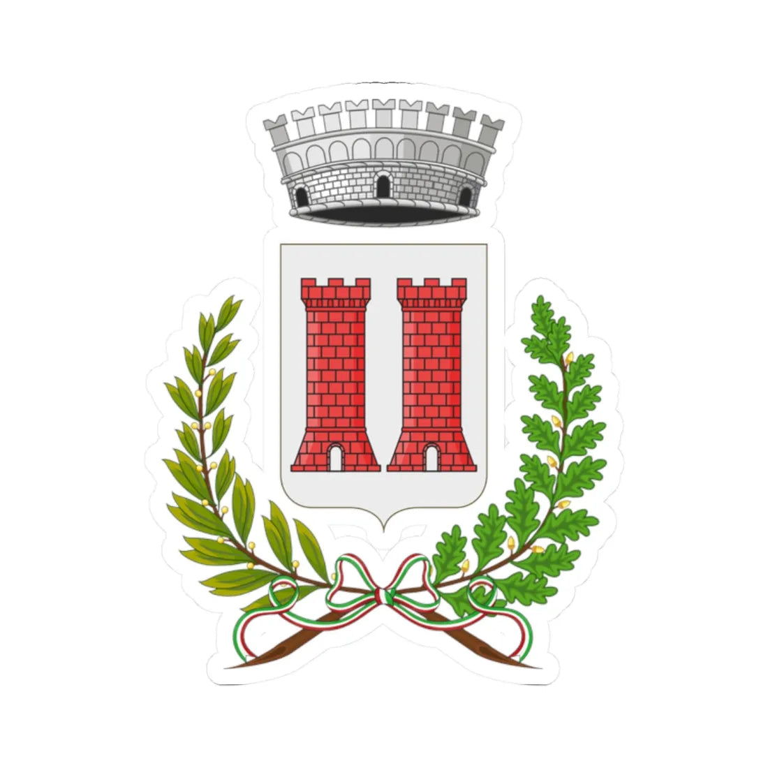 Mezzanego-Stemma (Italy) (Coat of Arms) STICKER Vinyl Kiss-Cut Decal 2 Inch White - The Sticker Space