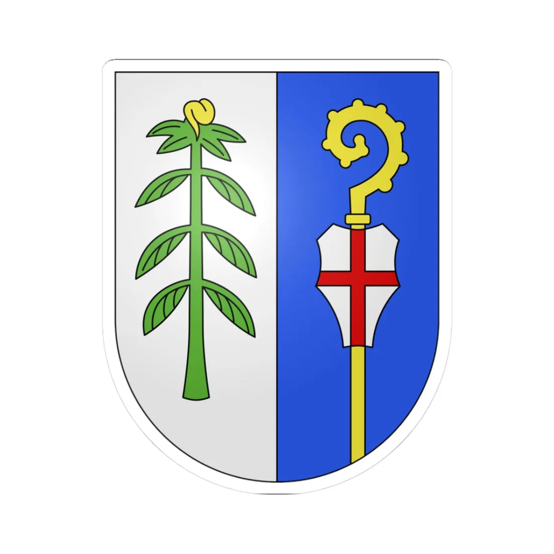 MezzovicoVira-coat of arms (Switzerland) (Coat of Arms) STICKER Vinyl Kiss-Cut Decal 3 Inch White - The Sticker Space