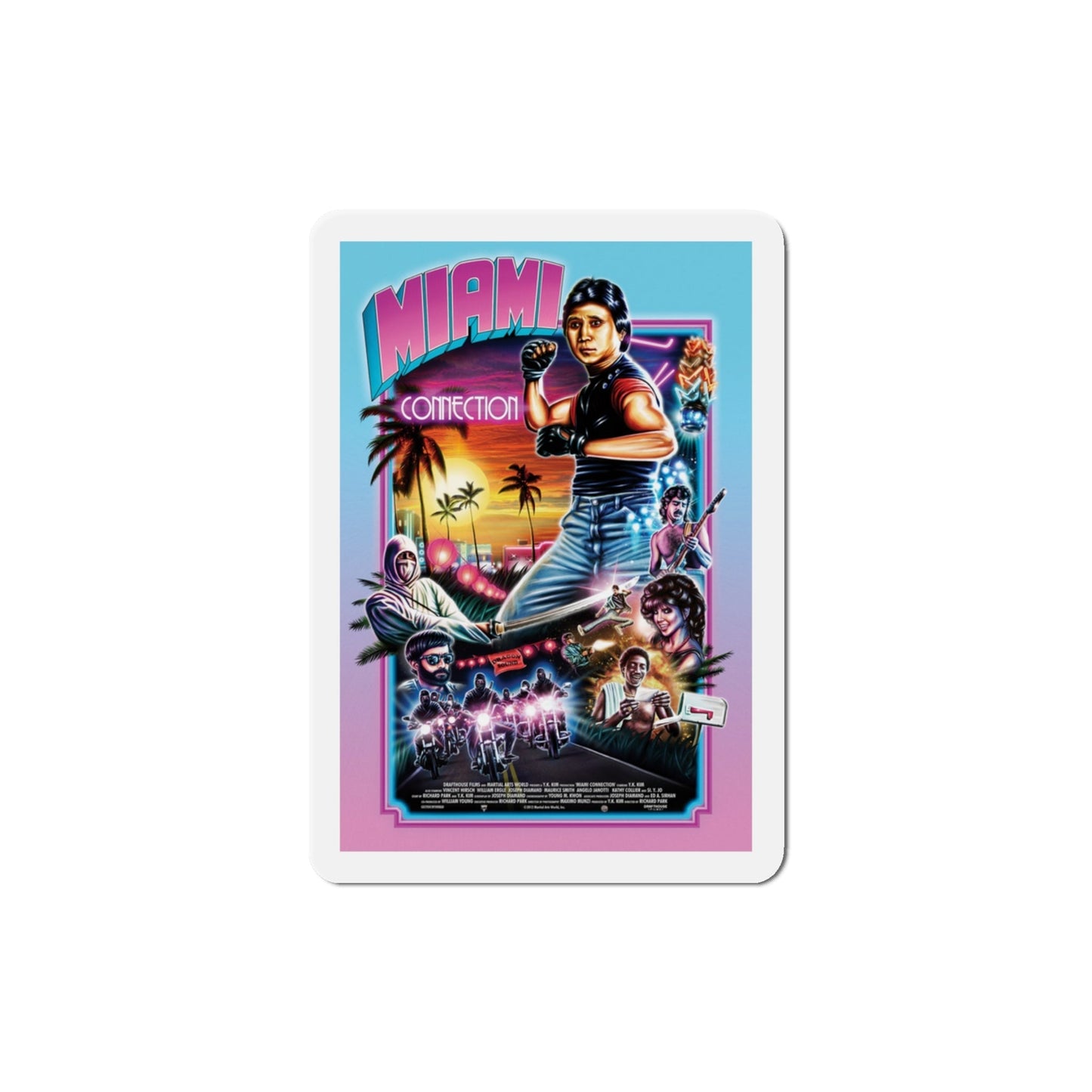 Miami Connection 1987 Movie Poster Die-Cut Magnet-3" x 3"-The Sticker Space