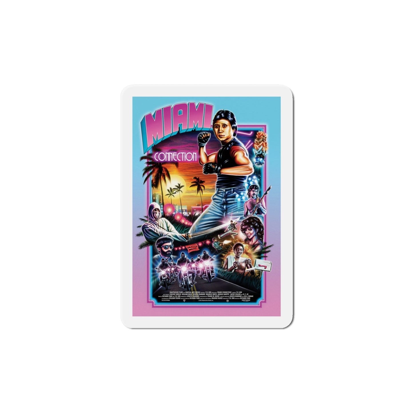 Miami Connection 1987 Movie Poster Die-Cut Magnet-6 Inch-The Sticker Space