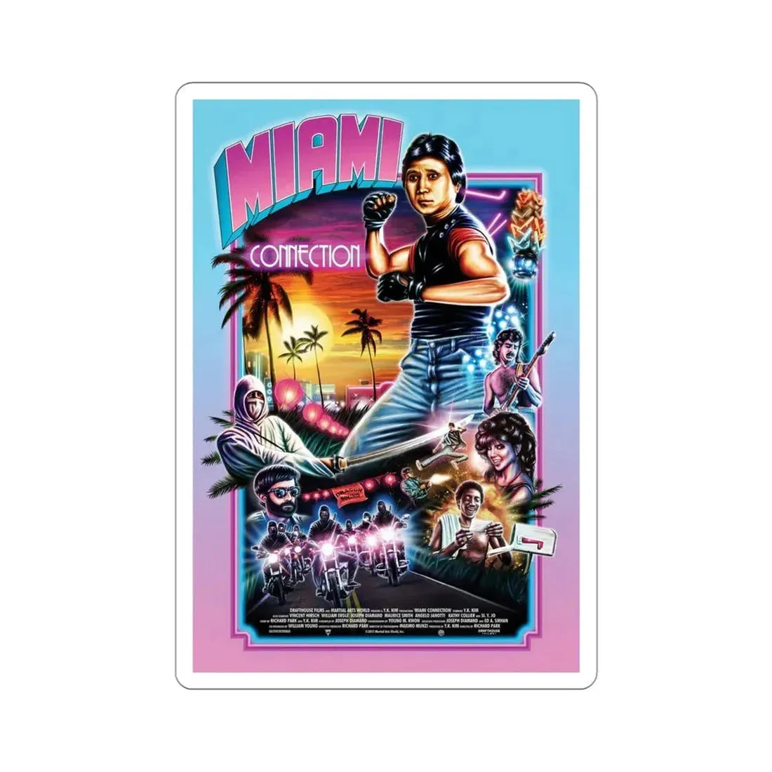Miami Connection 1987 Movie Poster STICKER Vinyl Die-Cut Decal 4 Inch - The Sticker Space