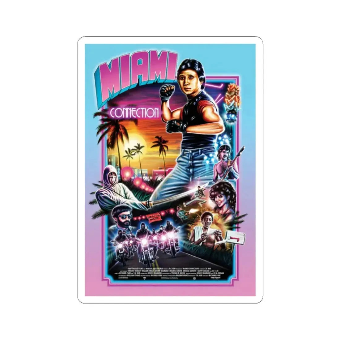 Miami Connection 1987 Movie Poster - STICKER Vinyl Kiss-Cut Decal 2 Inch White - The Sticker Space