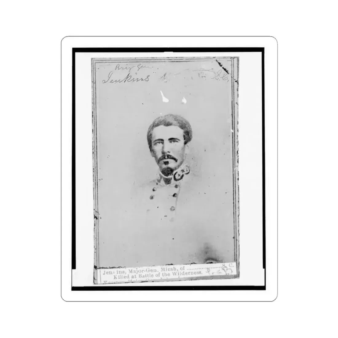 Micah Jenkins, Brigadier General, C.S.A., Head-and-Shoulders Portrait, in Uniform, Facing Front (U.S. Civil War) STICKER Vinyl Kiss-Cut Decal 3 Inch White - The Sticker Space