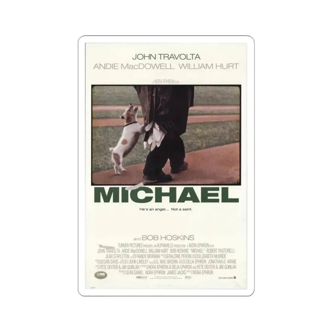 Michael 1996 Movie Poster - STICKER Vinyl Kiss-Cut Decal 3 Inch White - The Sticker Space