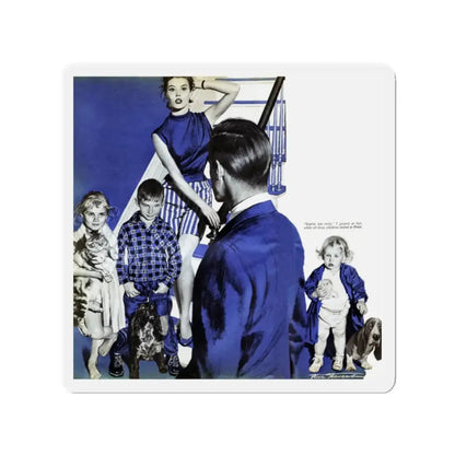 Michael and the Dragon, Woman's Day, August 1958 (Magazine Illustration) Refrigerator Magnet - The Sticker Space