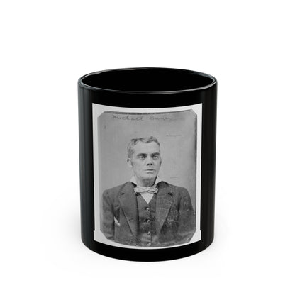 Michael Dunn, Half-Length Portrait, Facing Front (U.S. Civil War) Black Coffee Mug-11oz-The Sticker Space