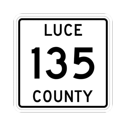 Michigan 135 Luce County (Michigan) (Road Sign) STICKER Vinyl Kiss-Cut Decal 2 Inch White - The Sticker Space