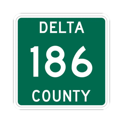 Michigan 186 Delta County (Michigan) (Road Sign) STICKER Vinyl Kiss-Cut Decal 2 Inch White - The Sticker Space