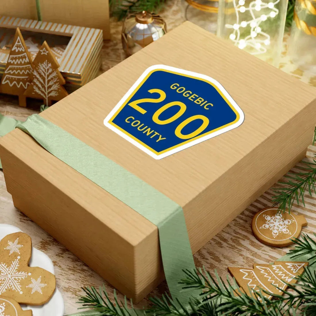 Michigan 200 Gogebic County (Michigan) (Road Sign) STICKER Vinyl Kiss-Cut Decal - The Sticker Space