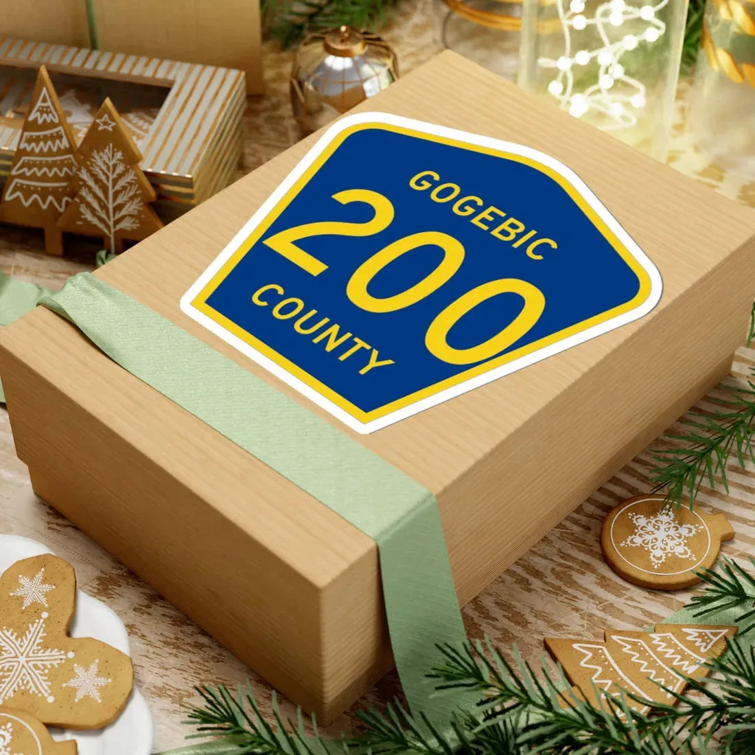 Michigan 200 Gogebic County (Michigan) (Road Sign) STICKER Vinyl Kiss-Cut Decal - The Sticker Space