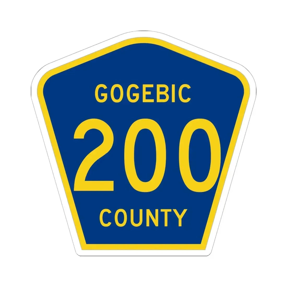 Michigan 200 Gogebic County (Michigan) (Road Sign) STICKER Vinyl Kiss-Cut Decal - The Sticker Space