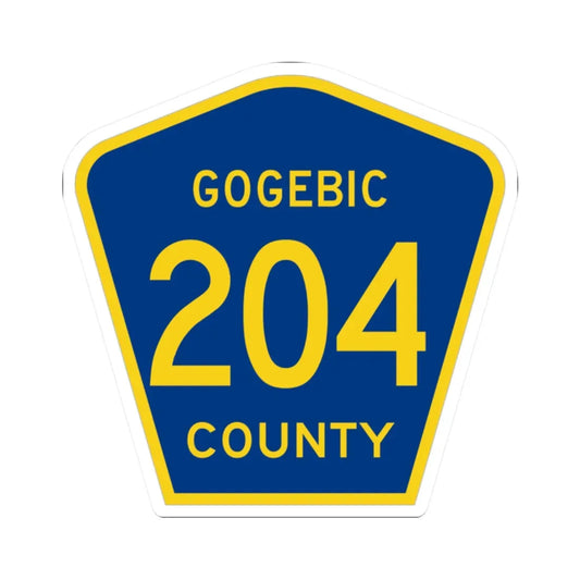 Michigan 204 Gogebic County (Michigan) (Road Sign) STICKER Vinyl Kiss-Cut Decal 2 Inch White - The Sticker Space