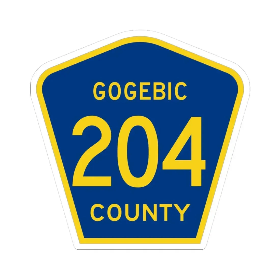 Michigan 204 Gogebic County (Michigan) (Road Sign) STICKER Vinyl Kiss-Cut Decal - The Sticker Space