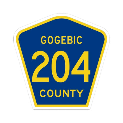 Michigan 204 Gogebic County (Michigan) (Road Sign) STICKER Vinyl Kiss-Cut Decal - The Sticker Space