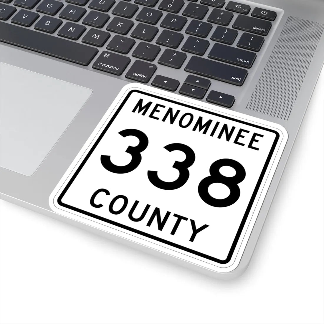 Michigan 338 Menominee County (Michigan) (Road Sign) STICKER Vinyl Kiss-Cut Decal - The Sticker Space