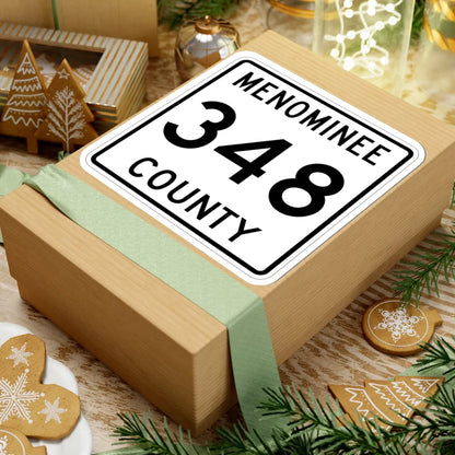 Michigan 348 Menominee County (Michigan) (Road Sign) STICKER Vinyl Kiss-Cut Decal - The Sticker Space