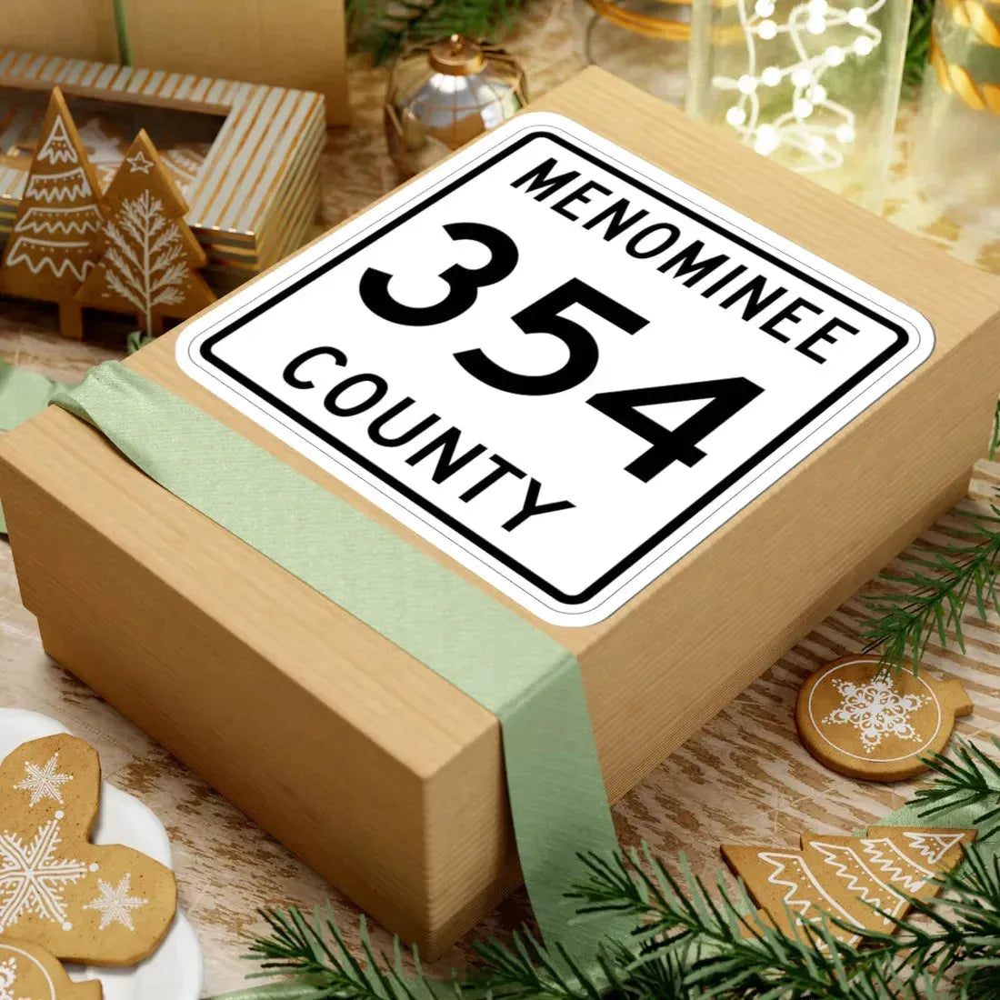 Michigan 354 Menominee County (Michigan) (Road Sign) STICKER Vinyl Kiss-Cut Decal - The Sticker Space