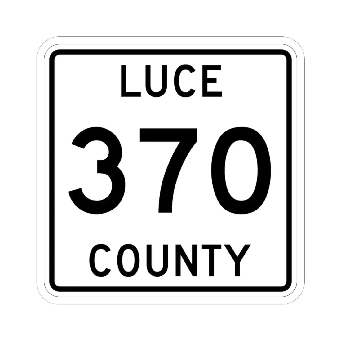 Michigan 370 Luce County (Michigan) (Road Sign) STICKER Vinyl Kiss-Cut Decal 4 Inch White - The Sticker Space