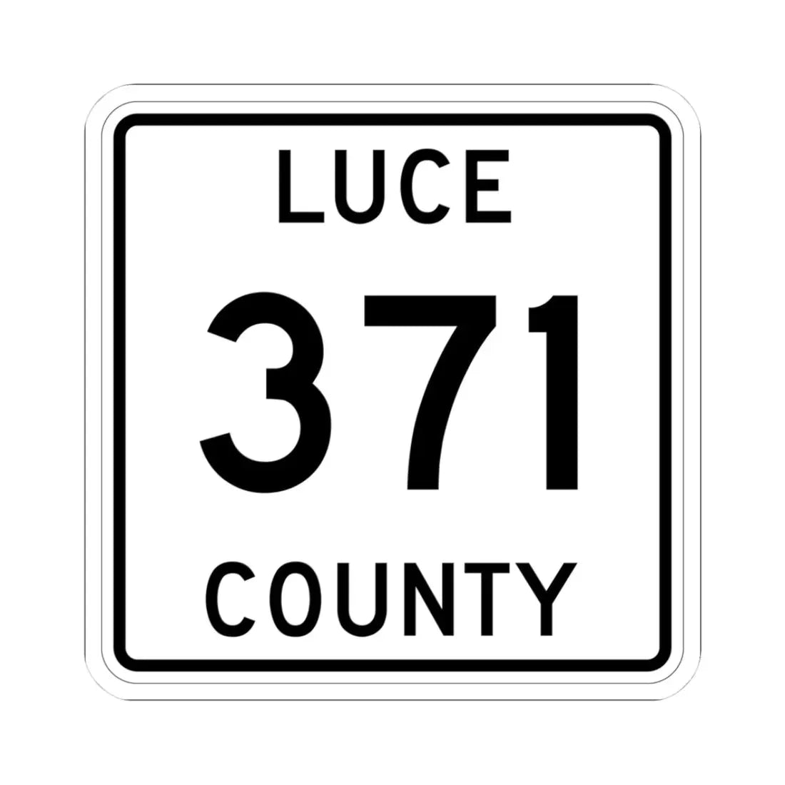 Michigan 371 Luce County (Michigan) (Road Sign) STICKER Vinyl Kiss-Cut Decal 3 Inch White - The Sticker Space