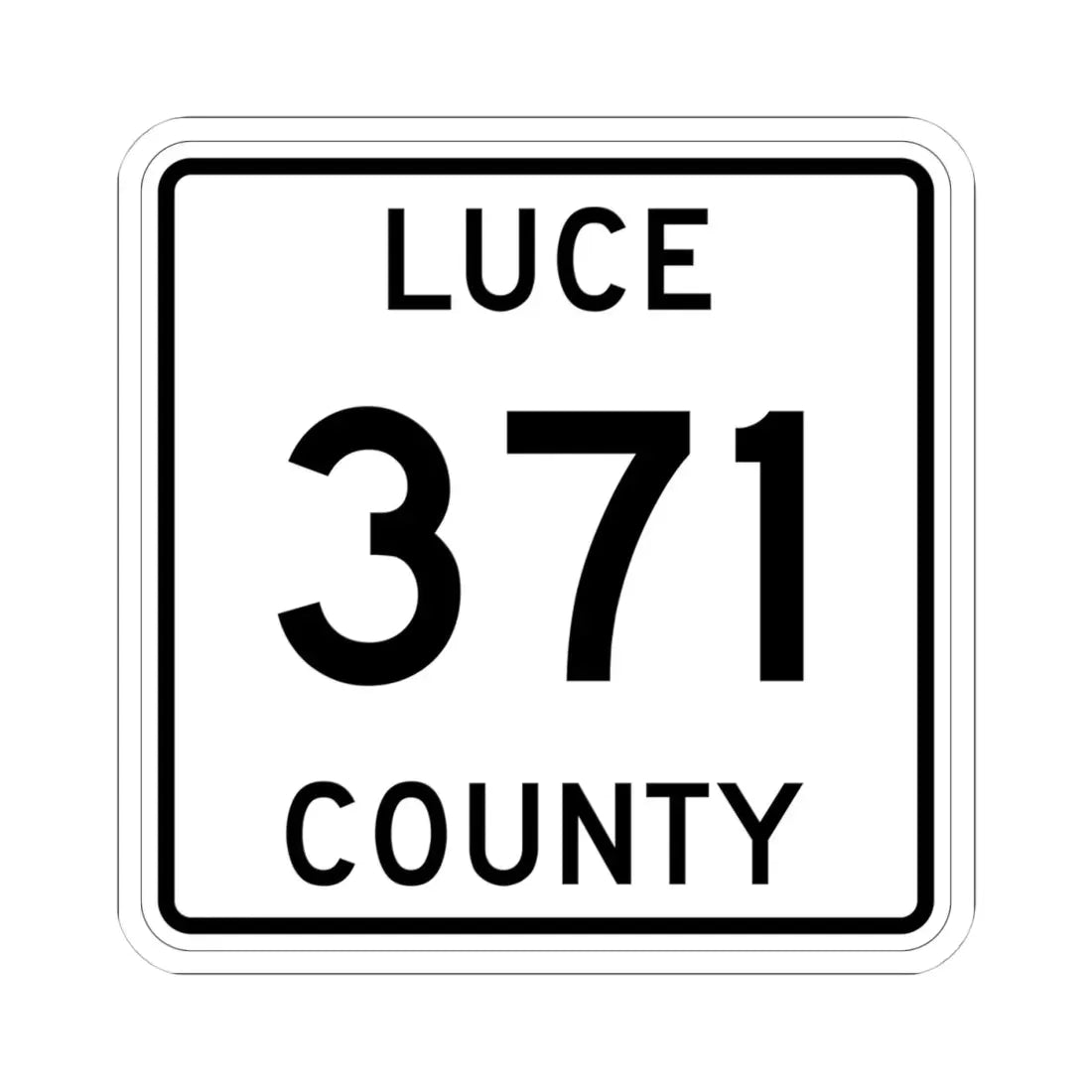 Michigan 371 Luce County (Michigan) (Road Sign) STICKER Vinyl Kiss-Cut Decal 4 Inch White - The Sticker Space