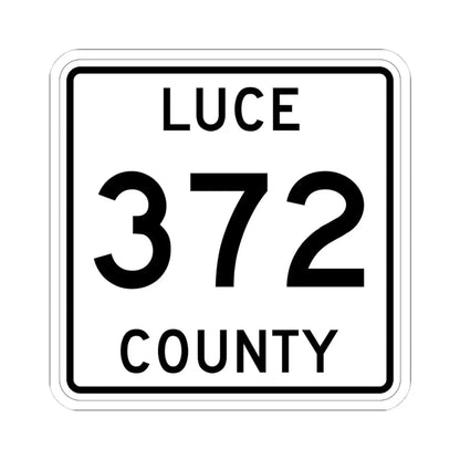 Michigan 372 Luce County (Michigan) (Road Sign) STICKER Vinyl Kiss-Cut Decal 4 Inch White - The Sticker Space