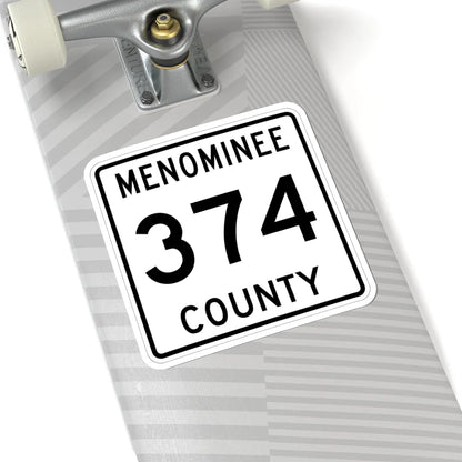 Michigan 374 Menominee County (Michigan) (Road Sign) STICKER Vinyl Kiss-Cut Decal - The Sticker Space