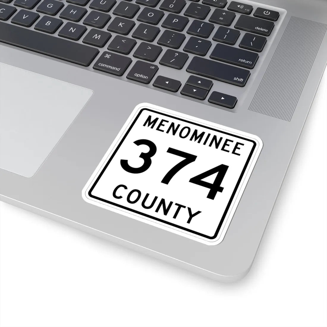 Michigan 374 Menominee County (Michigan) (Road Sign) STICKER Vinyl Kiss-Cut Decal - The Sticker Space