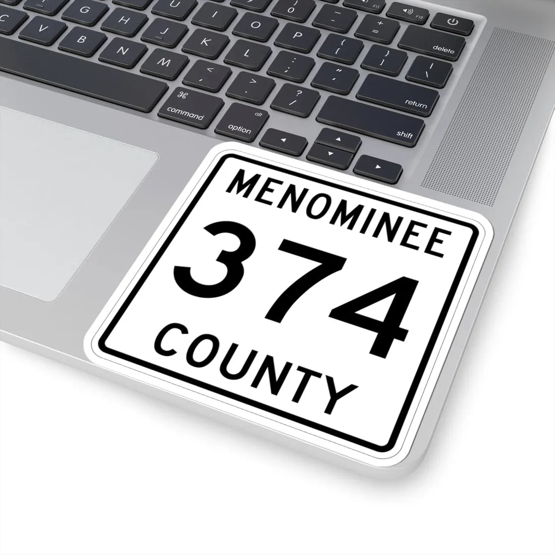 Michigan 374 Menominee County (Michigan) (Road Sign) STICKER Vinyl Kiss-Cut Decal - The Sticker Space