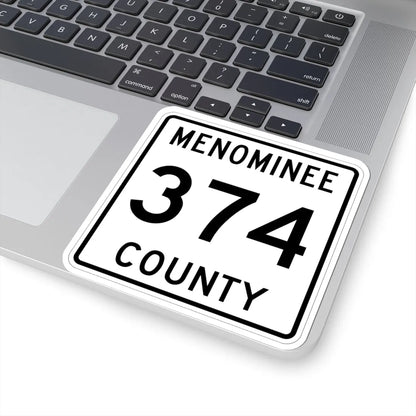 Michigan 374 Menominee County (Michigan) (Road Sign) STICKER Vinyl Kiss-Cut Decal - The Sticker Space