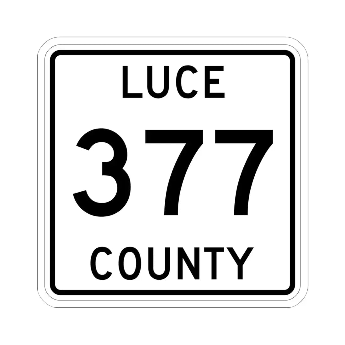 Michigan 377 Luce County (Michigan) (Road Sign) STICKER Vinyl Kiss-Cut Decal 6 Inch White - The Sticker Space
