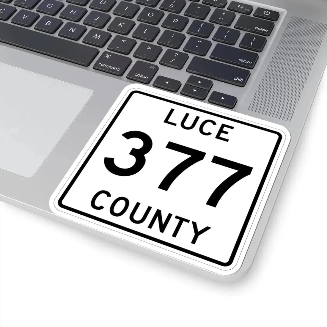 Michigan 377 Luce County (Michigan) (Road Sign) STICKER Vinyl Kiss-Cut Decal - The Sticker Space