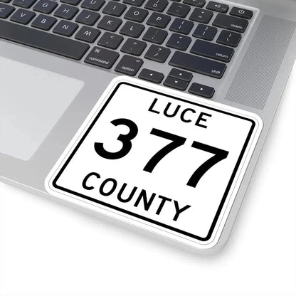 Michigan 377 Luce County (Michigan) (Road Sign) STICKER Vinyl Kiss-Cut Decal - The Sticker Space