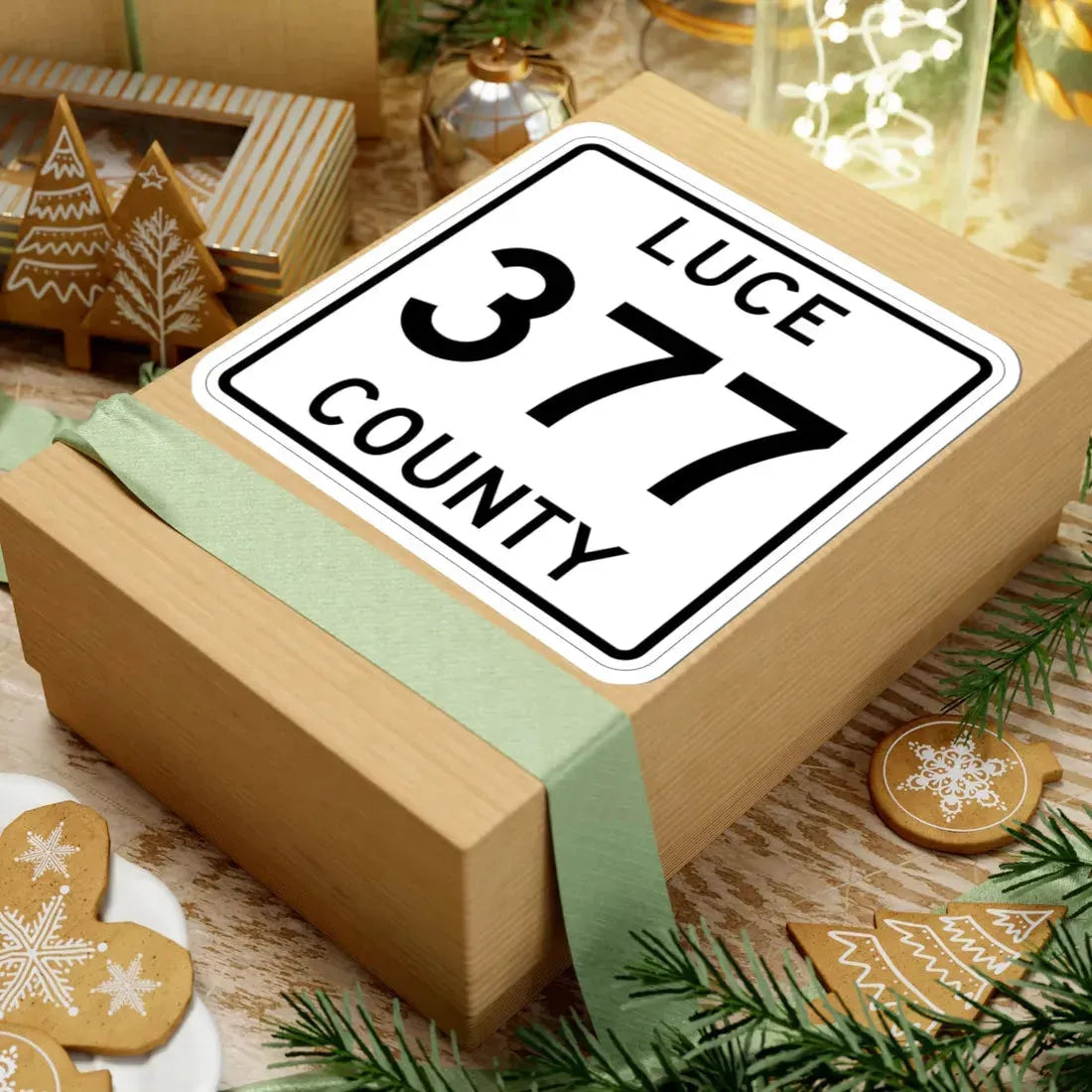 Michigan 377 Luce County (Michigan) (Road Sign) STICKER Vinyl Kiss-Cut Decal - The Sticker Space