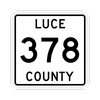 Michigan 378 Luce County (Michigan) (Road Sign) STICKER Vinyl Kiss-Cut Decal 3 Inch White - The Sticker Space