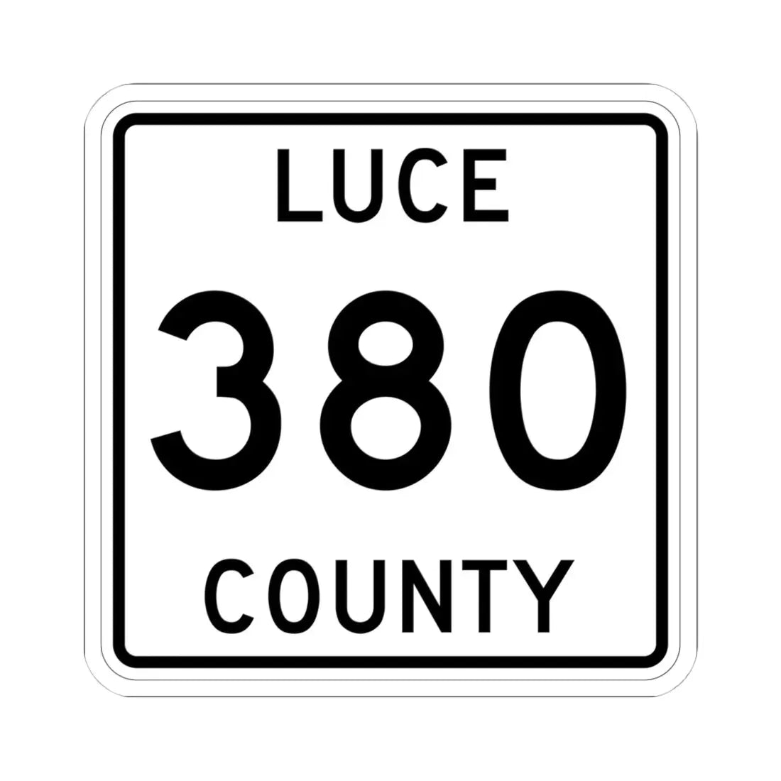Michigan 380 Luce County (Michigan) (Road Sign) STICKER Vinyl Kiss-Cut Decal 4 Inch White - The Sticker Space